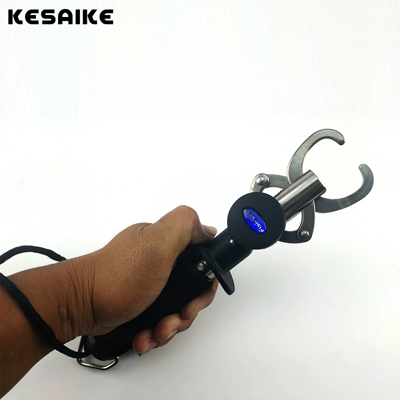Kesaike 15 كيلوجرام/33lb تزن المقاوم للصدأ fish lip يستحوذون grabber القابض الصيد مع الصيد وزن مقياس الحاكم أداة يتناول