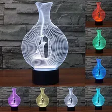 2016 Bamboo Bird 3D Illusion Bulbing Led Light 7 Color Baby Night Light Table Lava Lamp Novelty Led Desk Light Acrylic Lamp