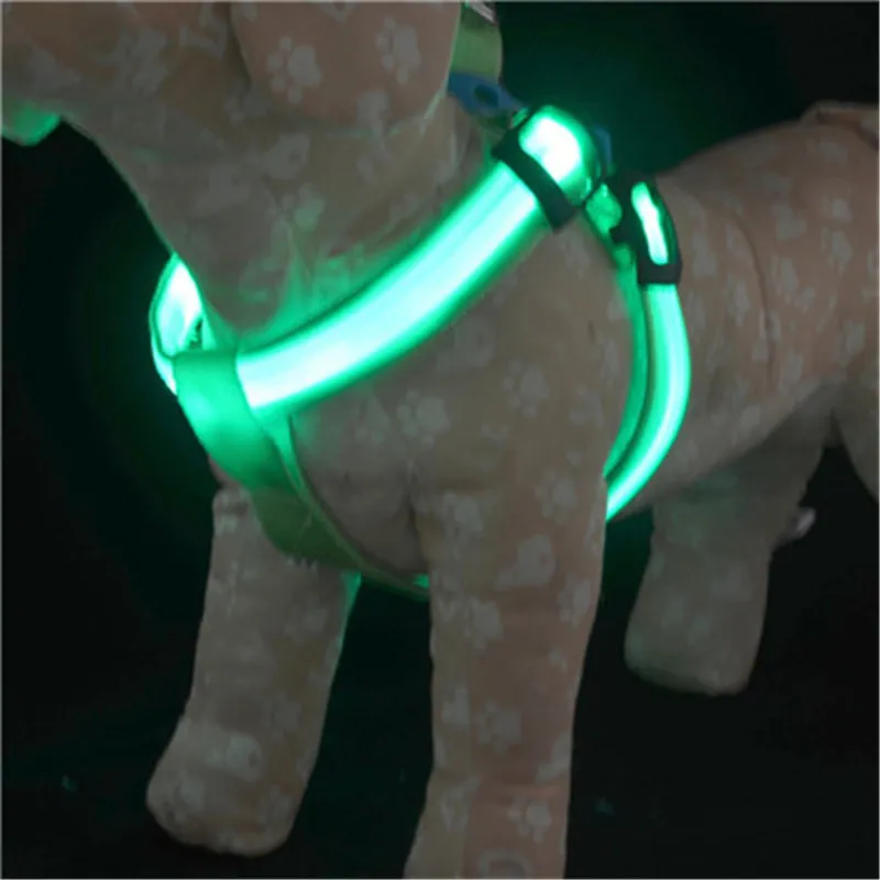pet dog collar harnesses night safety flashing LED Dog Pet Chest Straps