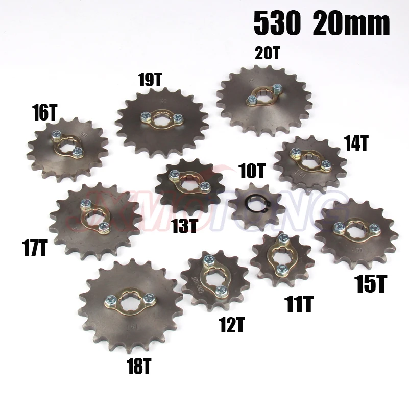 

530 20mm 10-20T 11T 12T 13T 14T 15T 19T Front Engine Sprocket For Honda Lifan ZongShen ATV Quad Dirt Pit bike Buggy motorcycle
