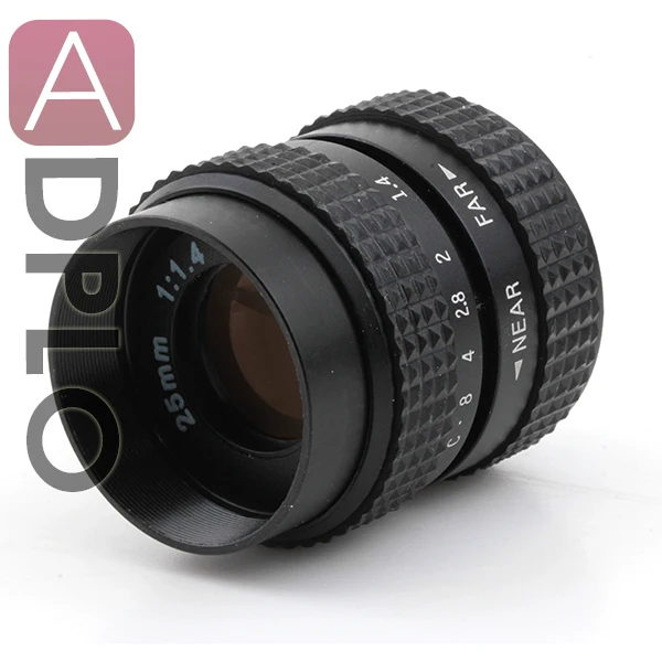 Television TV Lens Suit  for C Mount Camera 25mm F1.4 in Black