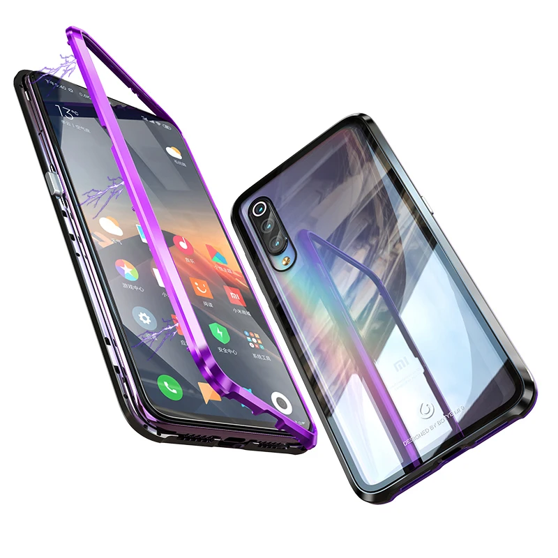 Magnetic Metal Bumper Case Xiaomi Mi9 Case Xiaomi Mi 9 se Transparent Clear Glass Back Cover For Xiami Xiaomi Mi 9 Cases Armor