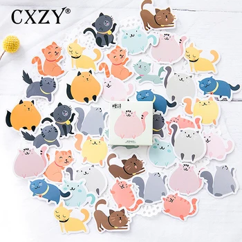 

CXZY 45PC Cute animal kitty cat mini sticker scrapbooking DIY paper pack seal label diary bullet journal decoration travel 1T811