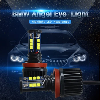 

2PCS 120W H8 LED Angel Eye Halo Ring Light Bulb Xenon White 6000K Headlight For BMW E82 E90 E92 E60 E61 E63 E89 X6