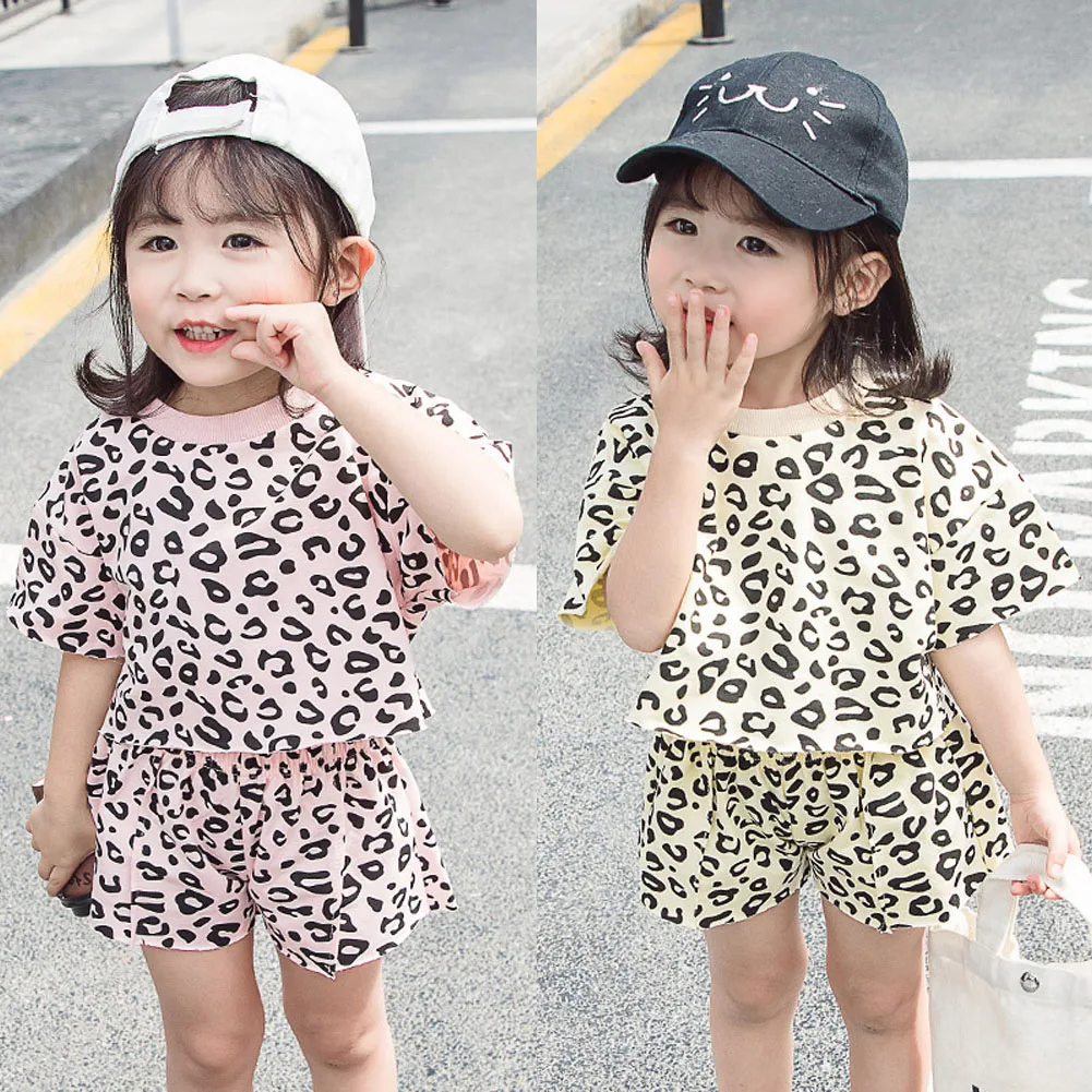 

Pudcoco Leopard Print Baby Girls Clothes Set T-shirt Shorts 2PCS Casual Summer Kids Clothing Toddler Girls Clothes Set