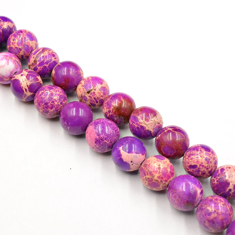 

Natural Stone Purple Sea Sediment Turquoises Round Beads Wholesale Loose Beads for Jewelry Making Accessories 4-12mm DIY