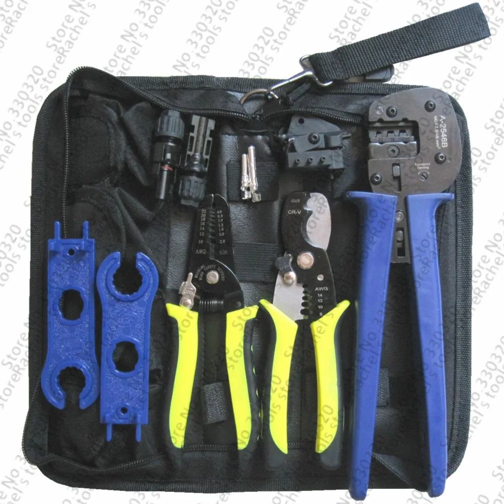 

Crimping tool kit multifunctional solar MC4 tool set with cable stripping tool wire cutter MC4 connector and spanner