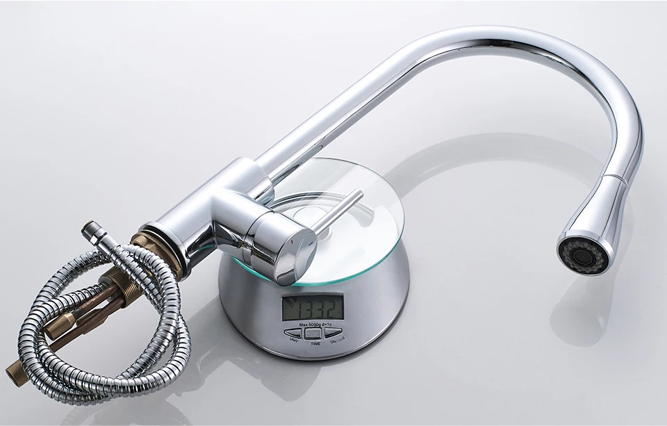 LEDEME Single Handle Kitchen Faucet Mixers Sink Tap Pull Out Multi Water Outlet Kitchen Faucet Modern Hot and Cold Water L6155