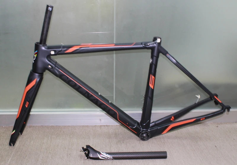 Clearance factory sale orange Colnago C60 Road bike Frame Red carbon fiber bicycle frame +Seatpost+Fork+Clamp+Headset 4 Clearance factory sale orange Colnago C60 Road bike Frame Red carbon fiber bicycle frame +Seatpost+Fork+Clamp+Headset 4