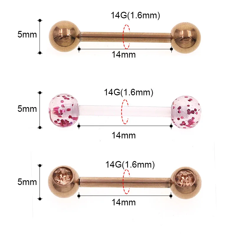 2 шт./лот, розовое золото, Прозрачный Акриловый пирсинг для сосков, штанга для пирсинга, магнитная бижутерия для тела, кольцо для ушей, Временный уникальный подарок