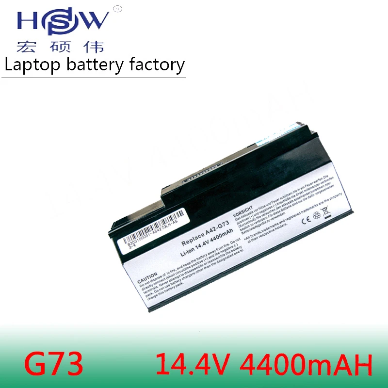HSW Аккумулятор для ноутбука asus G73 G53 G53J G53S G53SW A42-G73 A42-G53 07G016DH1875 07G016HH1875 70-NY81B1000Z 90-NY81B1000Y