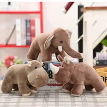 Elefante de simulação/hipopótamo/strass, 25*20cm, brinquedo de pelúcia, animais, bonecas de algodão macio, brinquedos para crianças presente