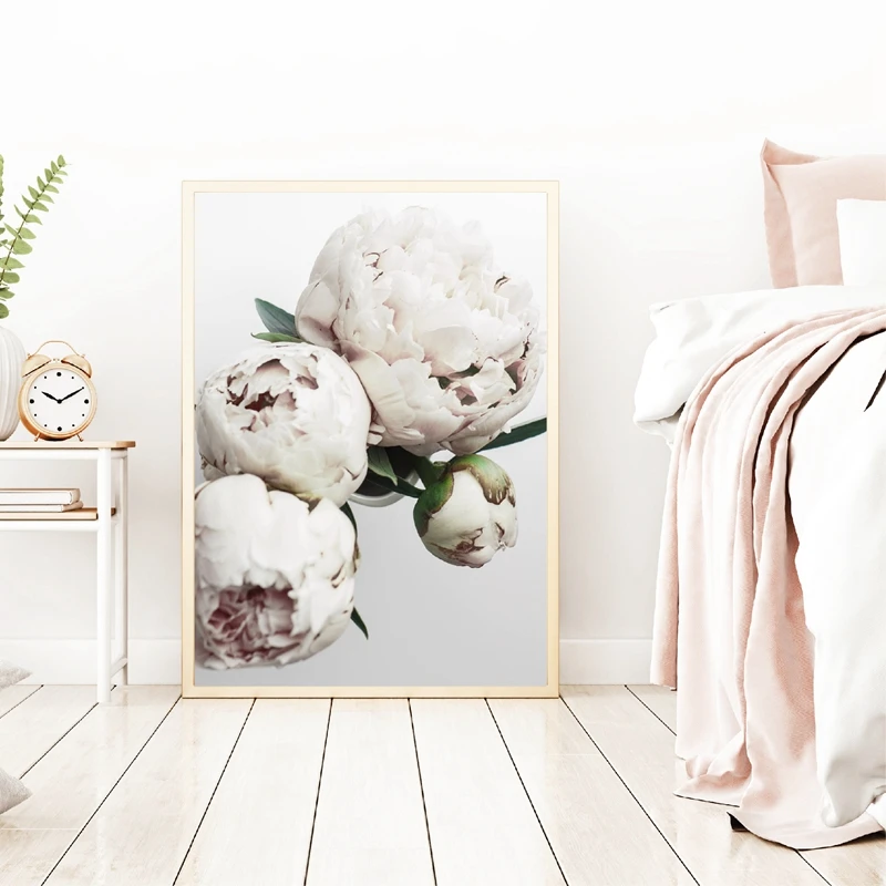 White Peony Canvas Art Painting Home Decor