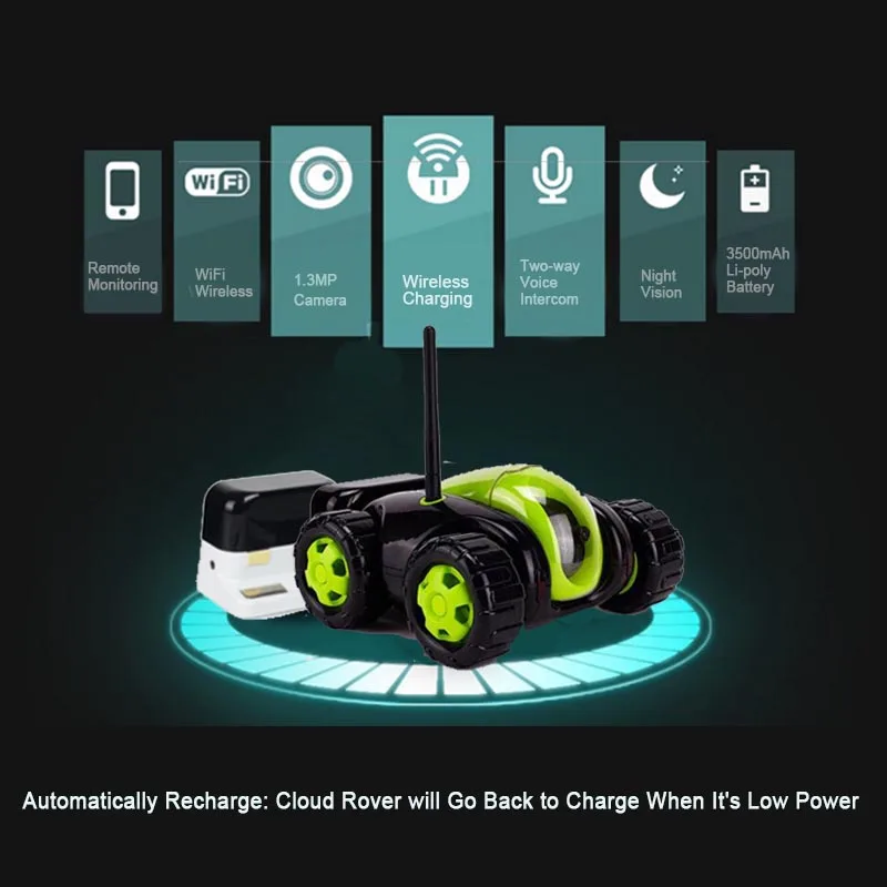  Wifi App Controlled Robot Toy Cloud Rover Remote Control Tank with FPV HD Camera RC Vehicle VR Wire