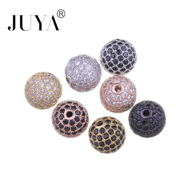 

5pcs / 10 pcs wholesale Top Quality Copper Metal Inlaid AAA Cubic Zirconia 12mm Round Ball Beads For Jewelry Making DIY Beads
