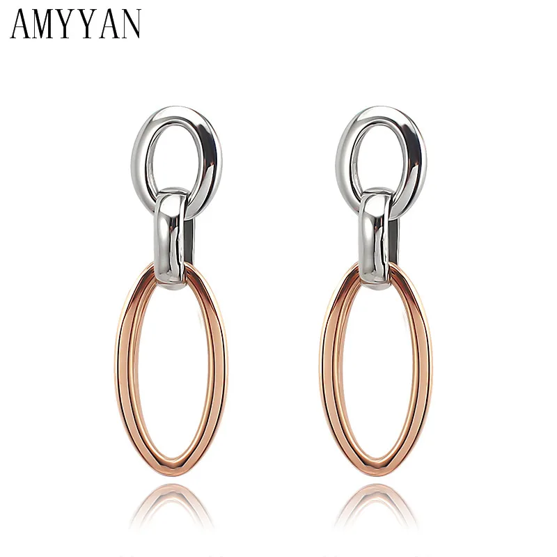 Женские серьги подвески из нержавеющей стали под розовое золото|earring charms|drop