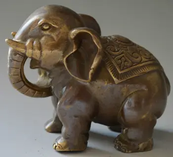 

Collectible Decorated Chinese Copper Carved Elephant Statue
