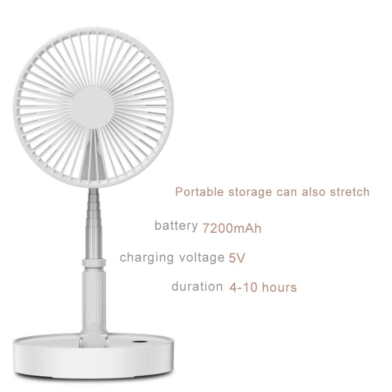 

Portable Usb Charging Fan Telescopic Folding Fans Home Desktop Landing Silent Fan Air Cooler Summer Desktop Floor Mute Table F