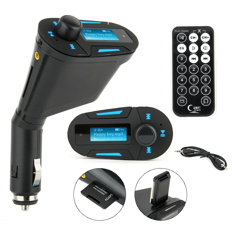 Автомобильный Стайлинг Mp3 Автомагнитола автомобильный комплект MP3 музыкальный плеер беспроводной fm-передатчик радио модулятор USB SD MMC+ пульт дистанционного управления - Формат цифровых медиаданных: Blue