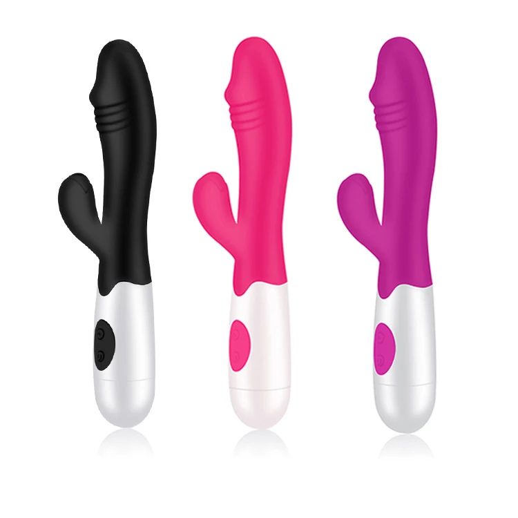 G Spot фаллоимитатор кролик вибратор двойной вибрации силиконовый