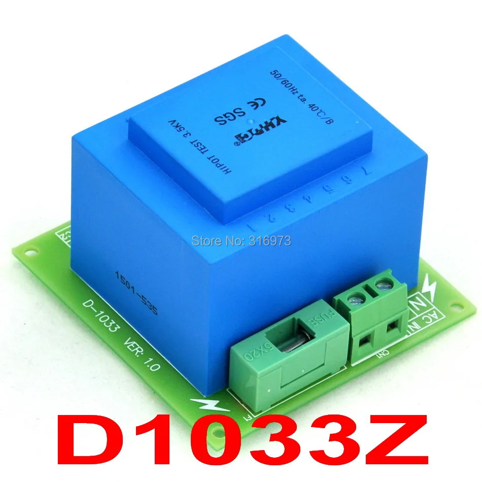 Основной 230VAC вторичный 2x 24VAC 20VA Мощность трансформатор модуль D-1033/Z AC24V |