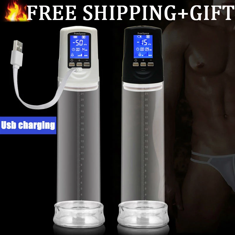 Bomba de pene con USB recargable potenciador de pene automático LED ampliación de extendedor de pen