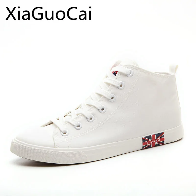 England Style High Quality Solid White and Black Men Top Sneakers Spring Autumn Male Flat Casual Shoes |
