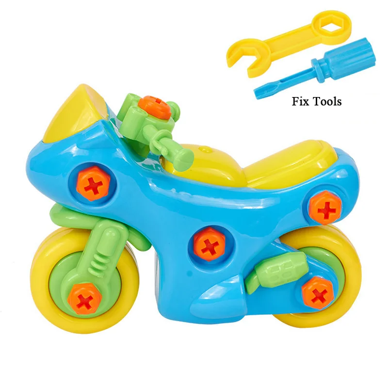 

Cartoon Model Car Building Kit Puzzle Toys Early Child Education Design DIY Screw Model Assembly Kits Building Plastic Toys Set