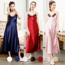 Women Silk Sleeping Dress Women Night Dress Sleepwear Sexy Sleepwear For Women 990