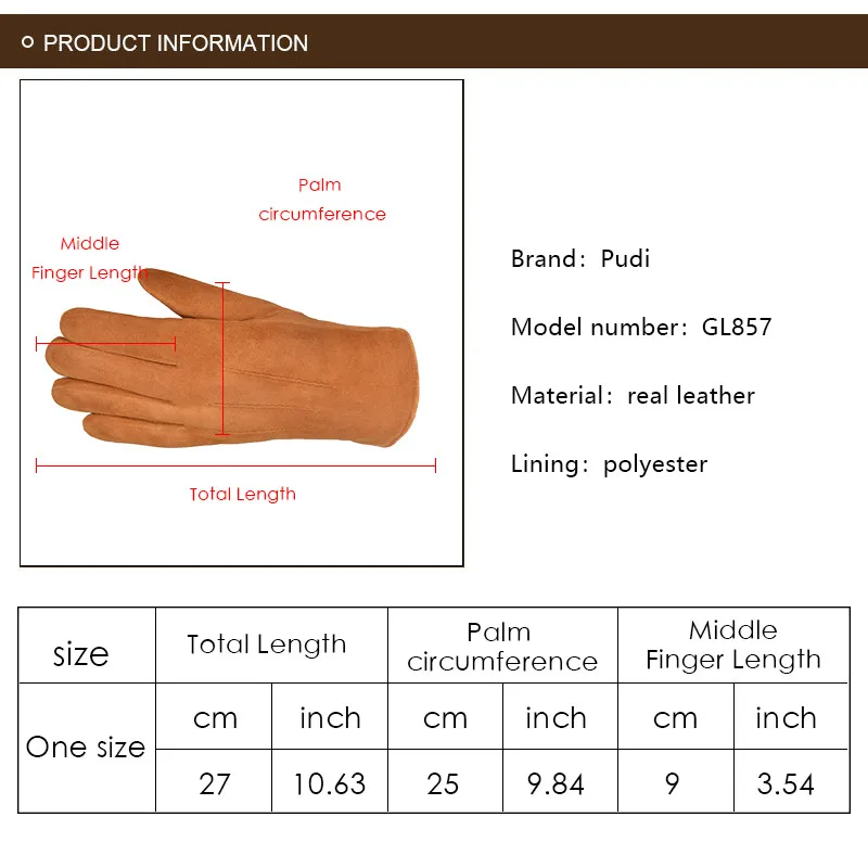 Pudi GL857 человек Натуральная кожа с натуральным мехом перчатки 2018 зима новый натуральная кожа высокого качества один мех Ман "Перчатки черный