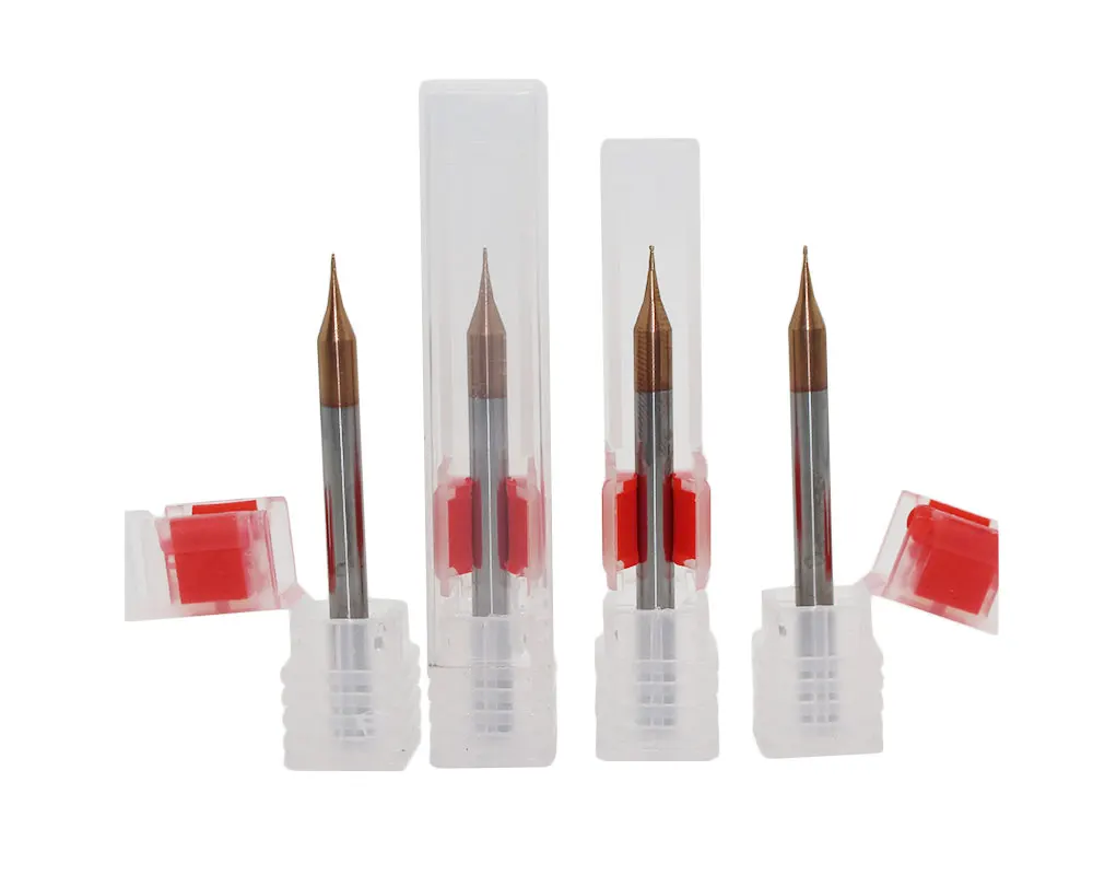 

10PCS End Mill 0.2mm 0.3mm 0.4mm 0.5mm 0.6mm 0.7mm 0.8mm 0.9mm HRC60 2F-D0.1X50L Micro Carbide end mill Small hole