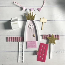 Hand Made pink Arch Fairy door great gift for girls miniature magic fairies tooth fairy door Set Dust Welcome Mat Feet Printer pink fairies pink fairies neverneverland
