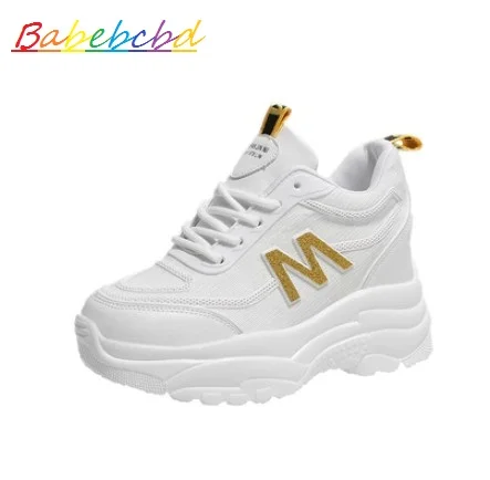 

WOMEN High rise shoes spring 2019 new style all-in-one small white shoes women's thick-soled casual shoes