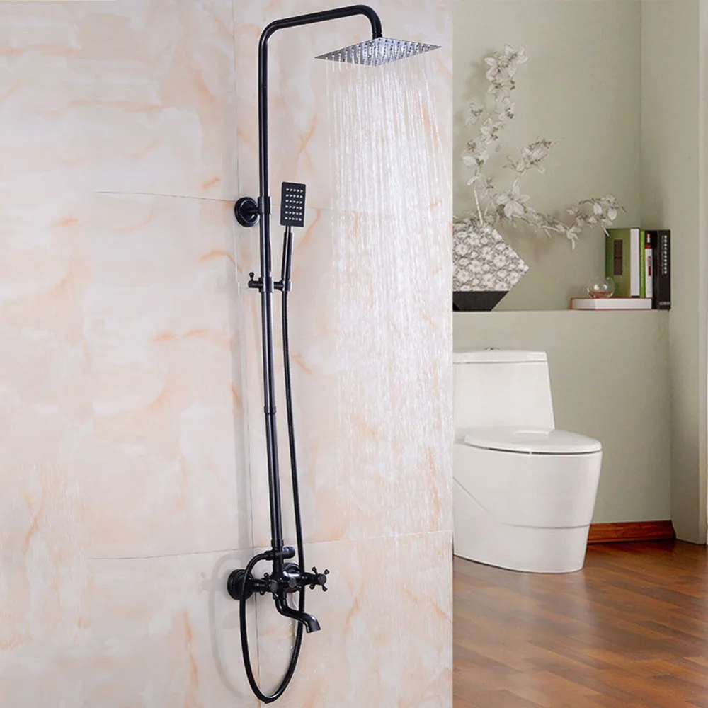 antique black shower set 8 inch rainfall shower set wall mounted 3