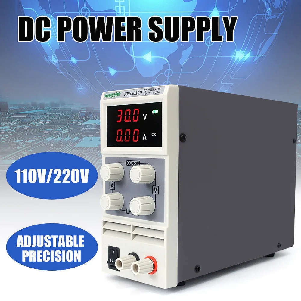 

KPS3010D 110V/220V DC US/EU Switching Power Supply Precision LED Voltage Regulator 0-30V 10A Low Ripple/Noise Highly Efficient