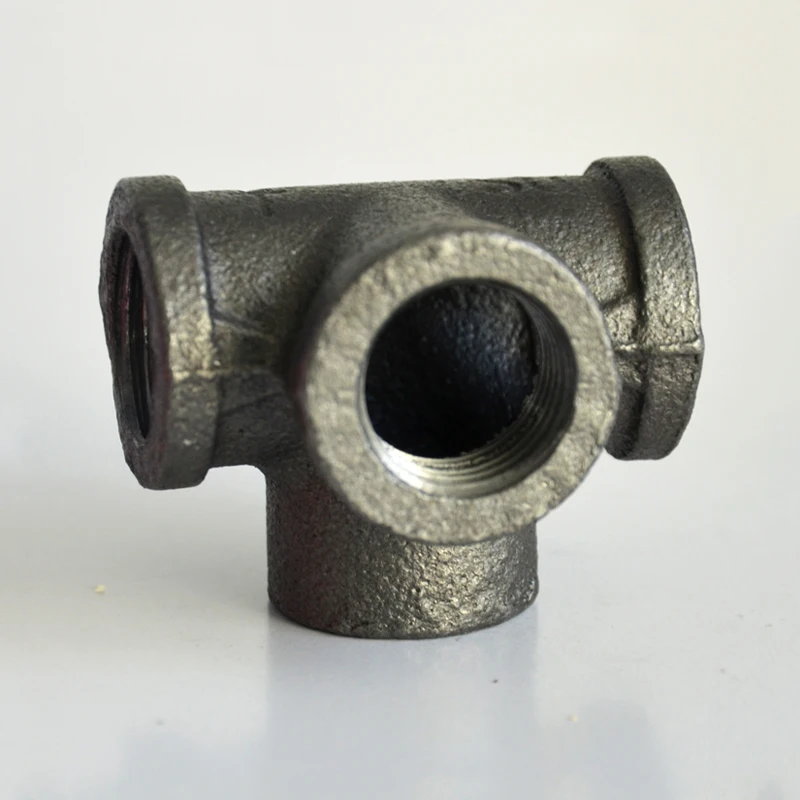 

1 Pcs/Lot 1/2 Female Equal Side Outlet Elbow Connector BS Standard Thread Hardware Pipe Fittings Black Iron Cast Cross 4 Way