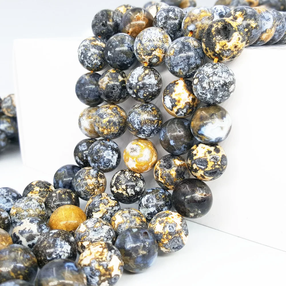 

Lii Ji Unique Ocean Agates Round Shape beads Approx 14mm DIY Jewelry Making Approx 39cm