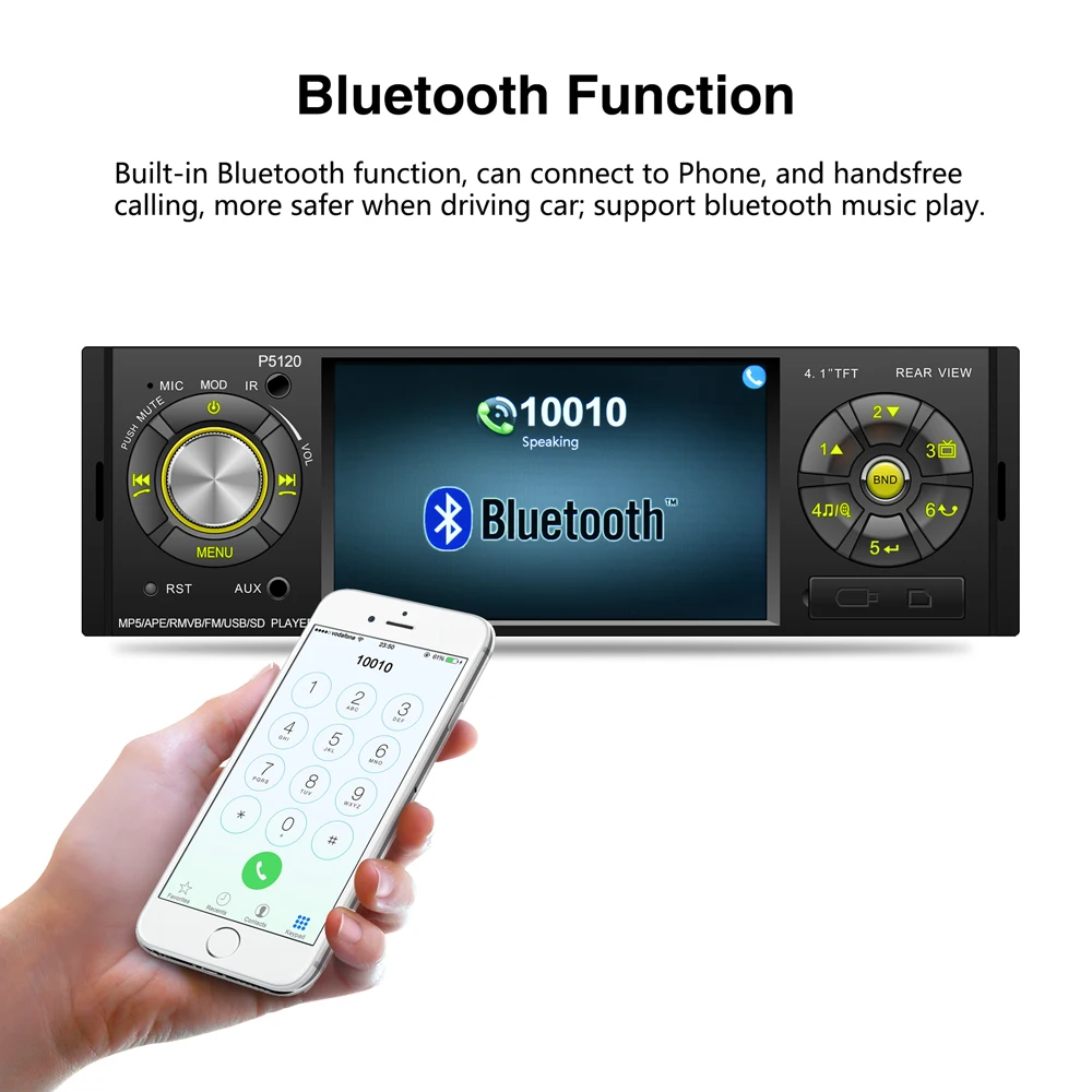 Автомагнитола AMPrime 1Din 4 1 дюйма Bluetooth мультимедийный плеер din автомобильная