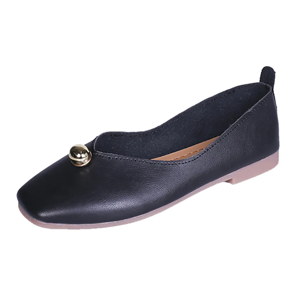 

SAGACE Women Wild Shallow Mouth Low-Top Flat Shoes Lazy Shoes Square Head Single Shoes Shallow Cover Heel Casual Sandals May 22