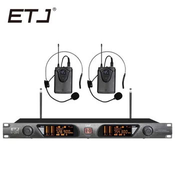 

ETJ U-201 Wireless Microphone with Screen 50M Distance 2 Channel Handheld Mic System Karaoke Wireless Microphone