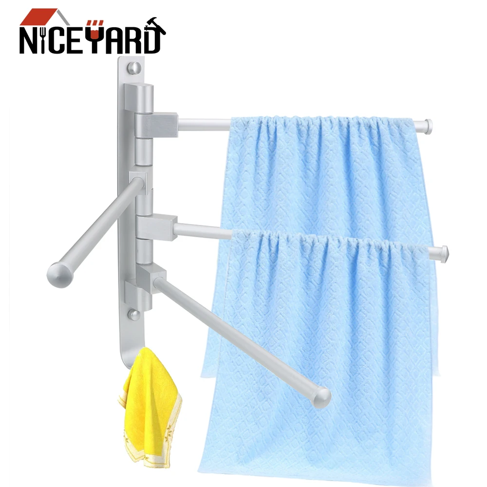 

NICEYARD Towel Hanging Towel Rack Stainless Steel Home Storage 2/3/4 Arms Movable Towel Bars Bathroom Products