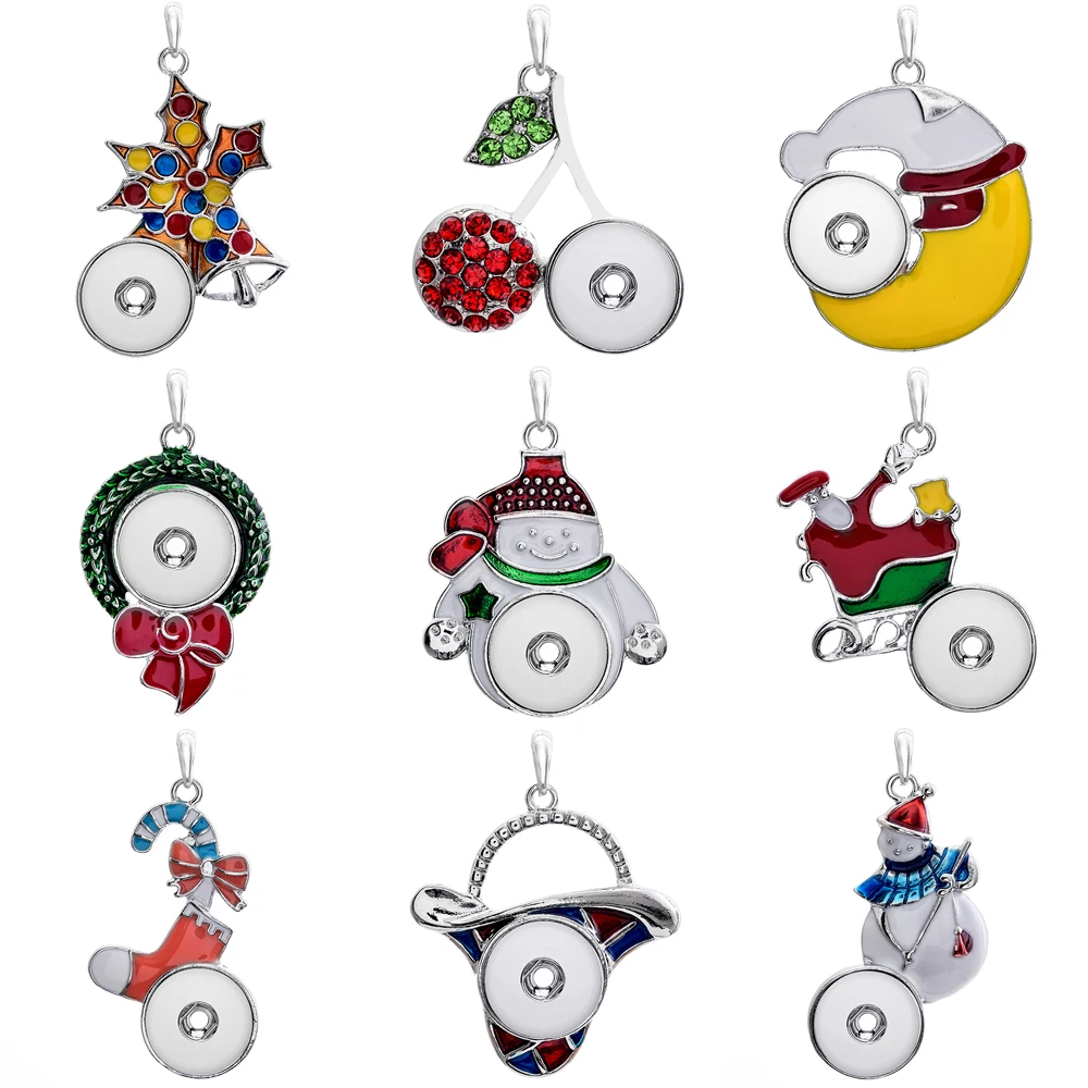 

Newest High Quality Metal Snap Button pendant Christmas pendant fit 18mm Snap Button TD0040(no chain)
