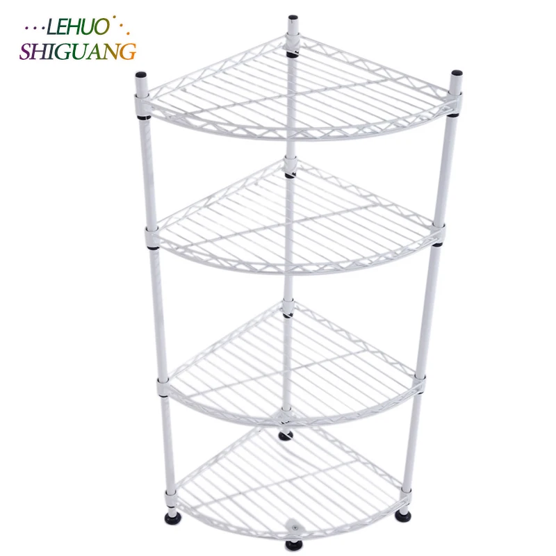 

4-Layer Plastic Coated Triangle Corner Shelf Bookshelf organizer storage cabinet bookcase home living room Furniture