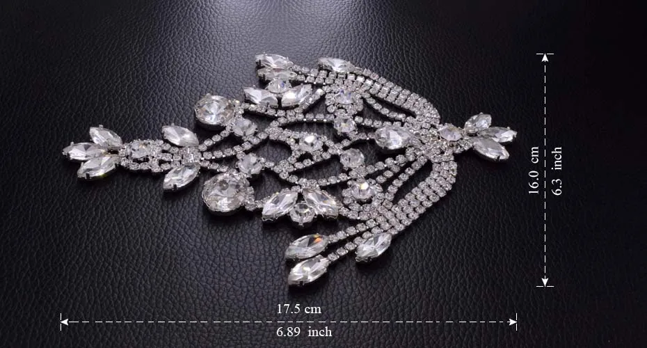 2 шт. Роскошный Кристалл Rhinestone одежда плечевой ремень пояс-кушак патчи блестящие стеклянные стразы ручной работы торжественное платье пришить hd-525