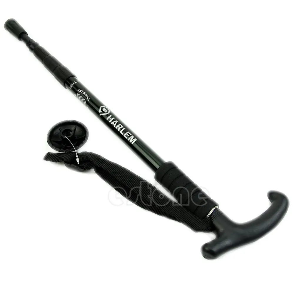 Caña de Anti-Shock senderismo bastón de senderismo muletas ajustable útil Trekking pole-W128