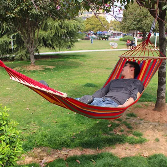 200x 80 Cm Prevent Rollover Hammock Double Spreader Canvas Hammocks Bar Garden Camping Swing Hanging Bed