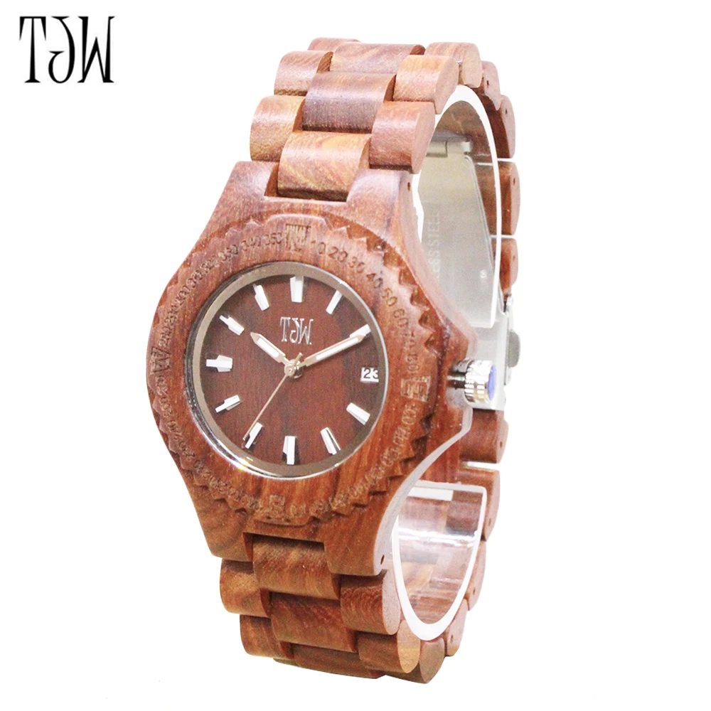 

TJW Wooden watch fashion nature wooden watch Handmade Women Men Cool Creative Wrist Watch Bamboo