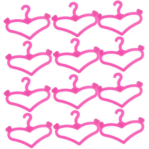 

6cm Clothes Dress Costume Hanging Pink Hangers for Dolls Accessory 2 3/8 inch Pack of 12