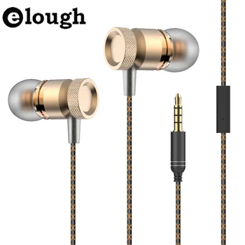 Elough Metal In ear Earphone For Phone With HD Microphone 3D Stereo Headphone and Earphones For iPhone Samsung Earpiece Earbuds
