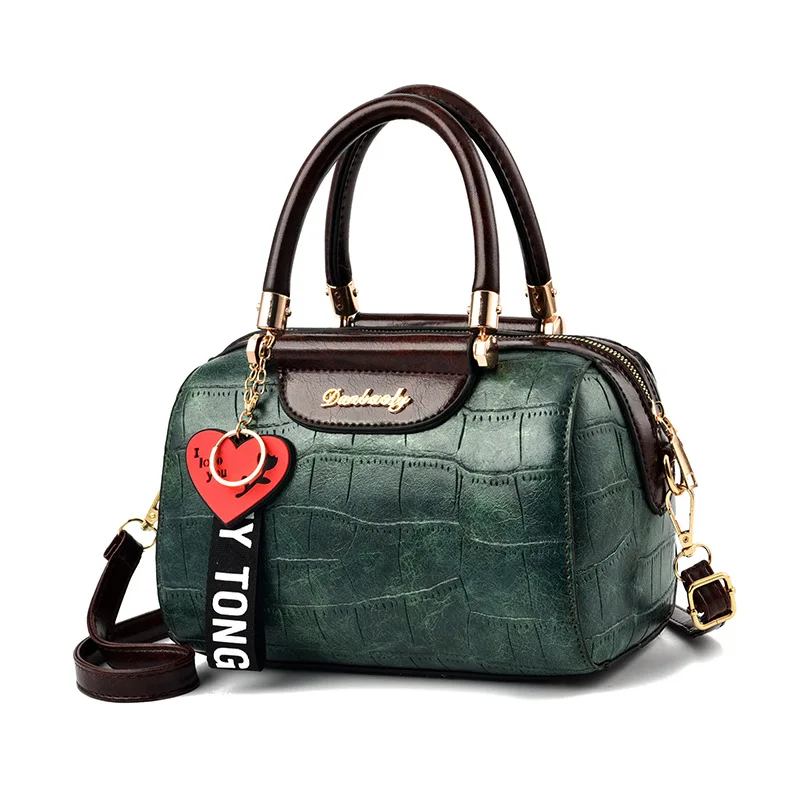 YINGPEI, женская сумка, сумка на плечо, для девушек, модная, известный дизайн, кожа, большая, повседневная сумка, высокое качество, на застежке, повседневная, черная, новинка - Цвет: Зеленый